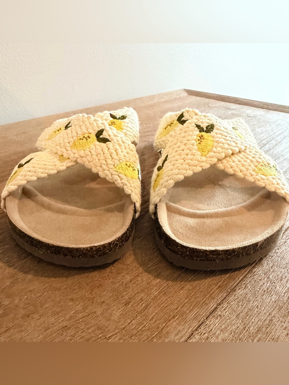 Unionbay Maryam Lemon Print Cork Footbed Slide Sandals – Women’s Size 7.5M - Picture 3 of 6